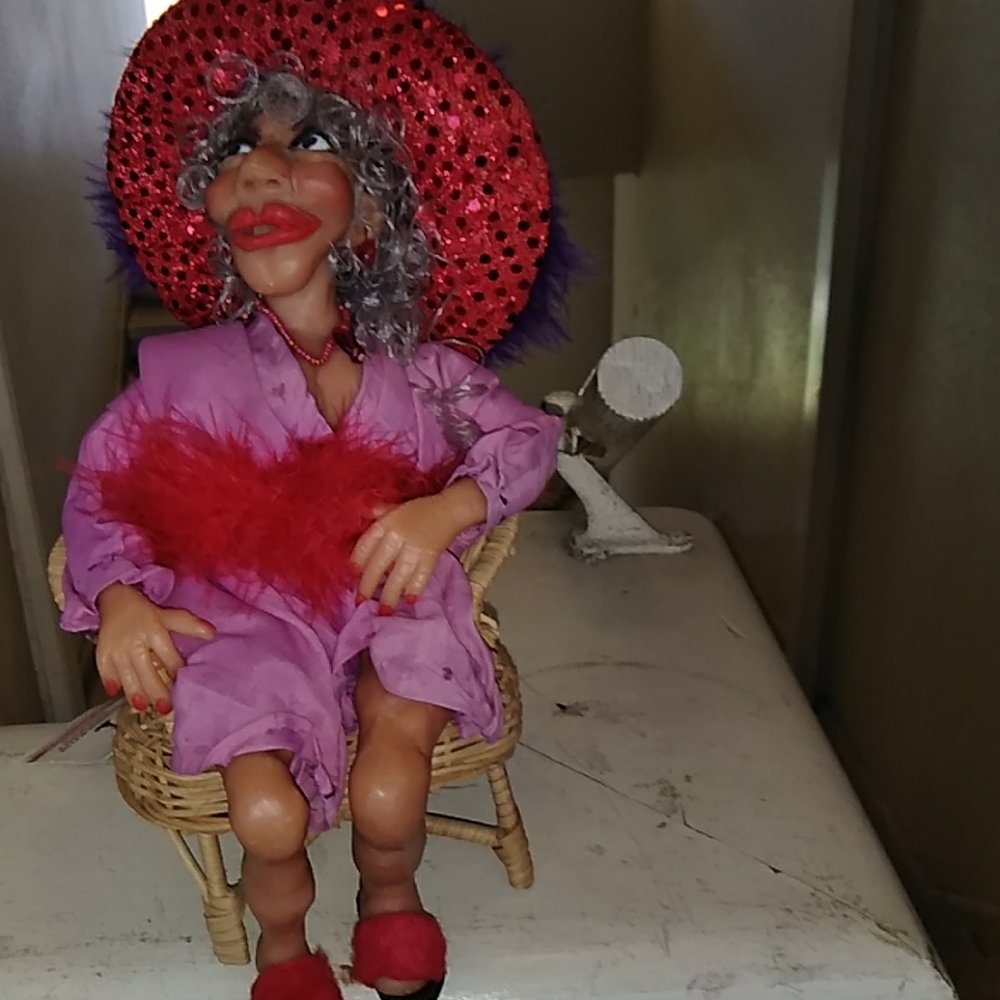 Handmade one of a kind red hat doll